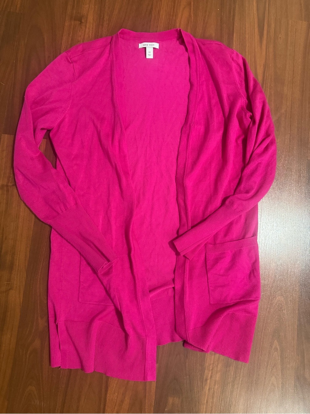 Nine West Open-Front Pink Cardigan Sweater